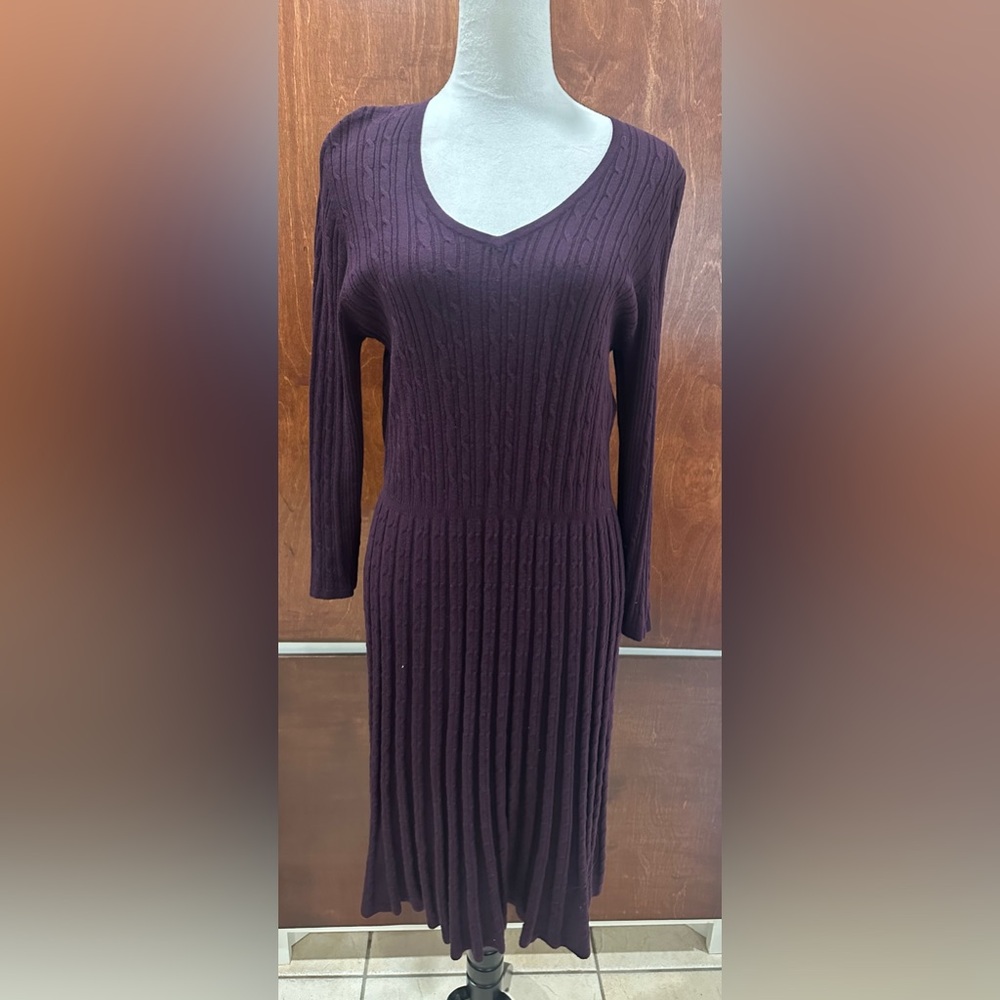 Elegant Purple Knit Dress